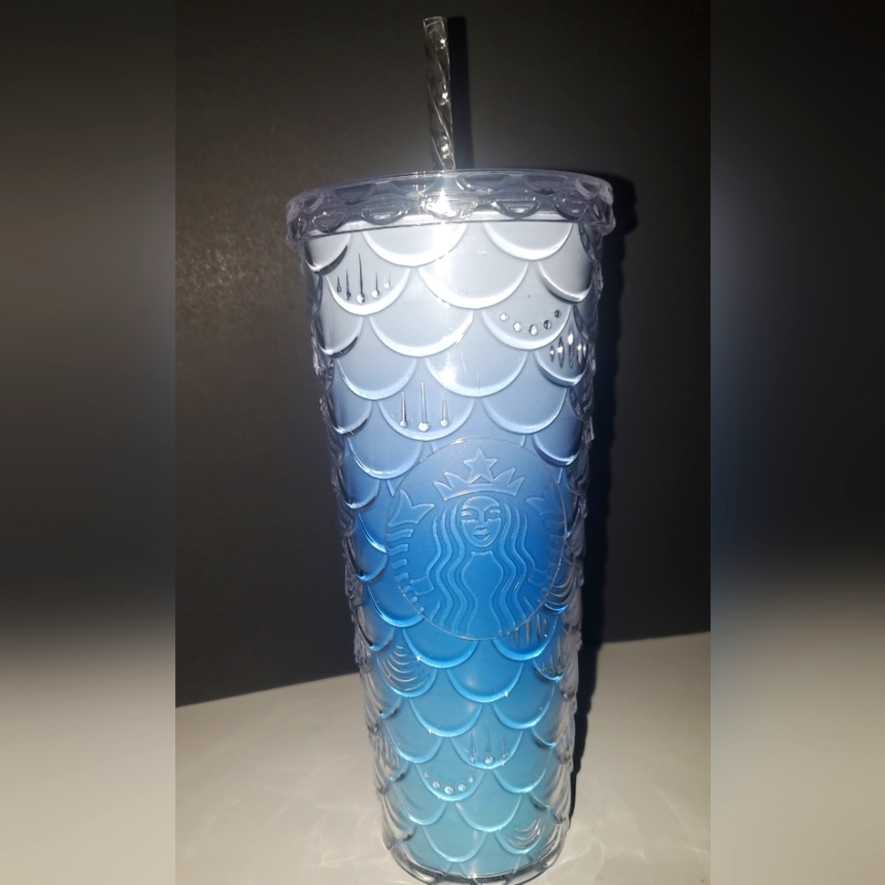 Starbucks Blue & White Ombre Siren Scale Tumbler